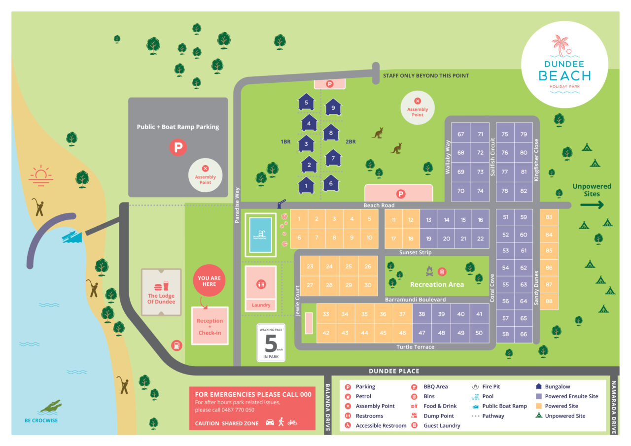 Park Map - Dundee Beach Holiday Park